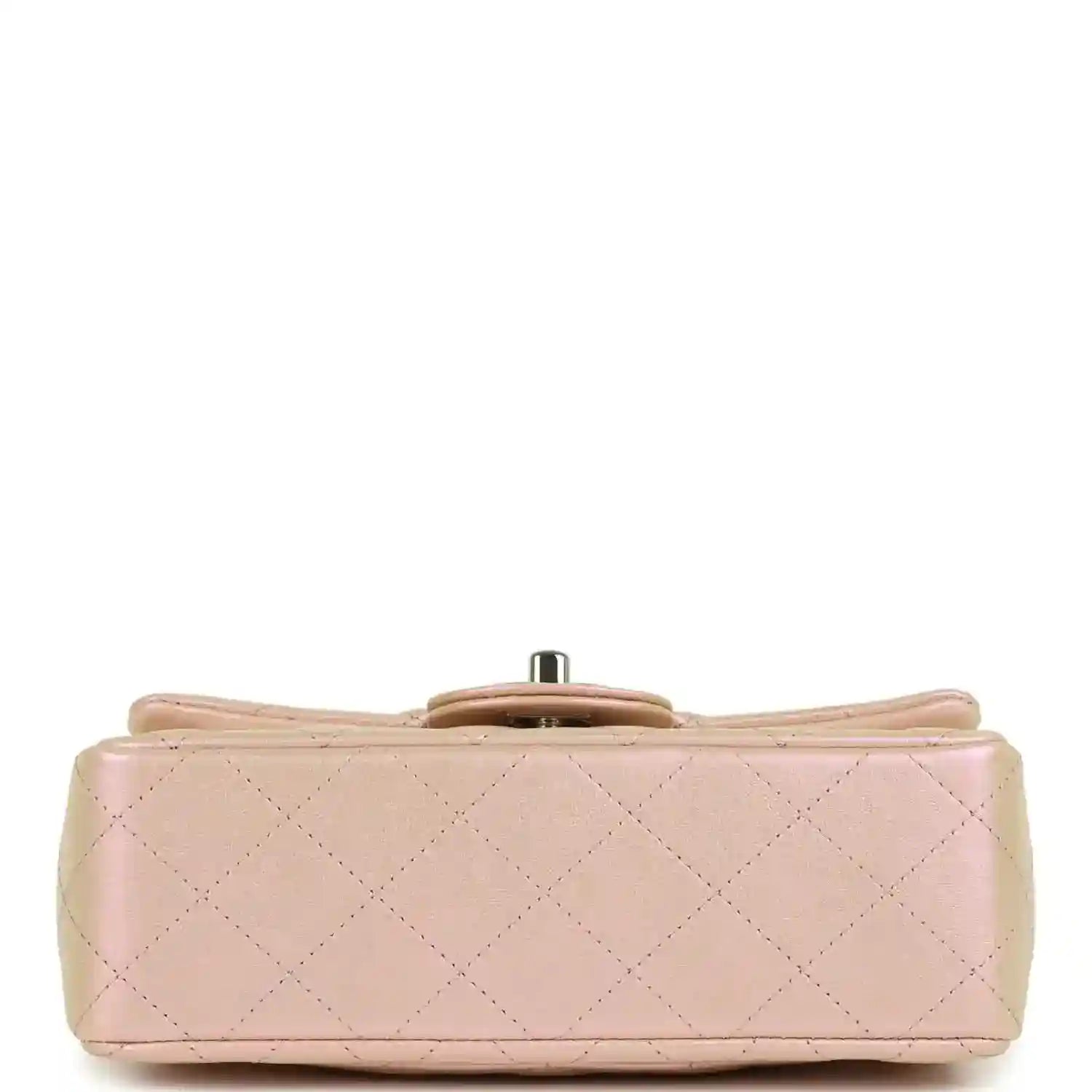 Chanel mini classic flap bag, pink quilted base with bottom ring hardware