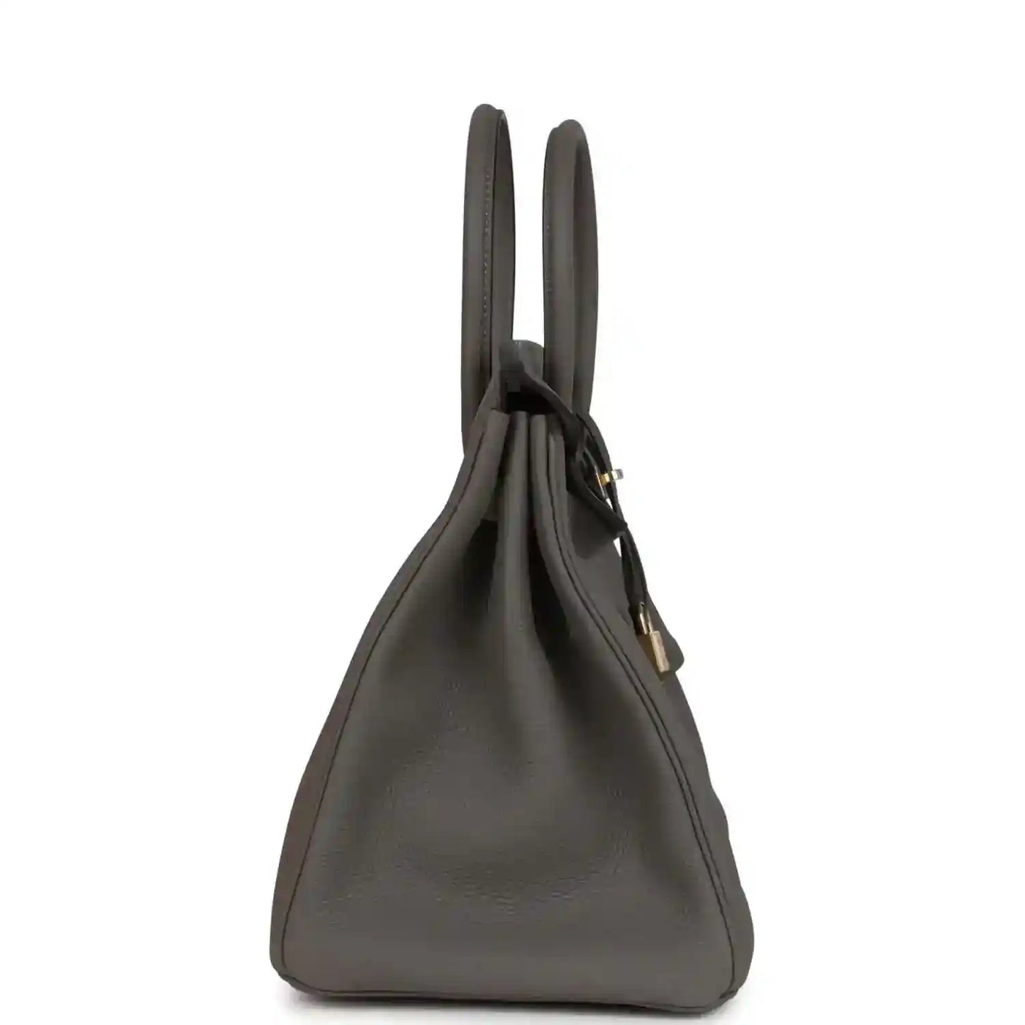 Hermes Birkin 35 handbag side view with two top handles and structured silhouette