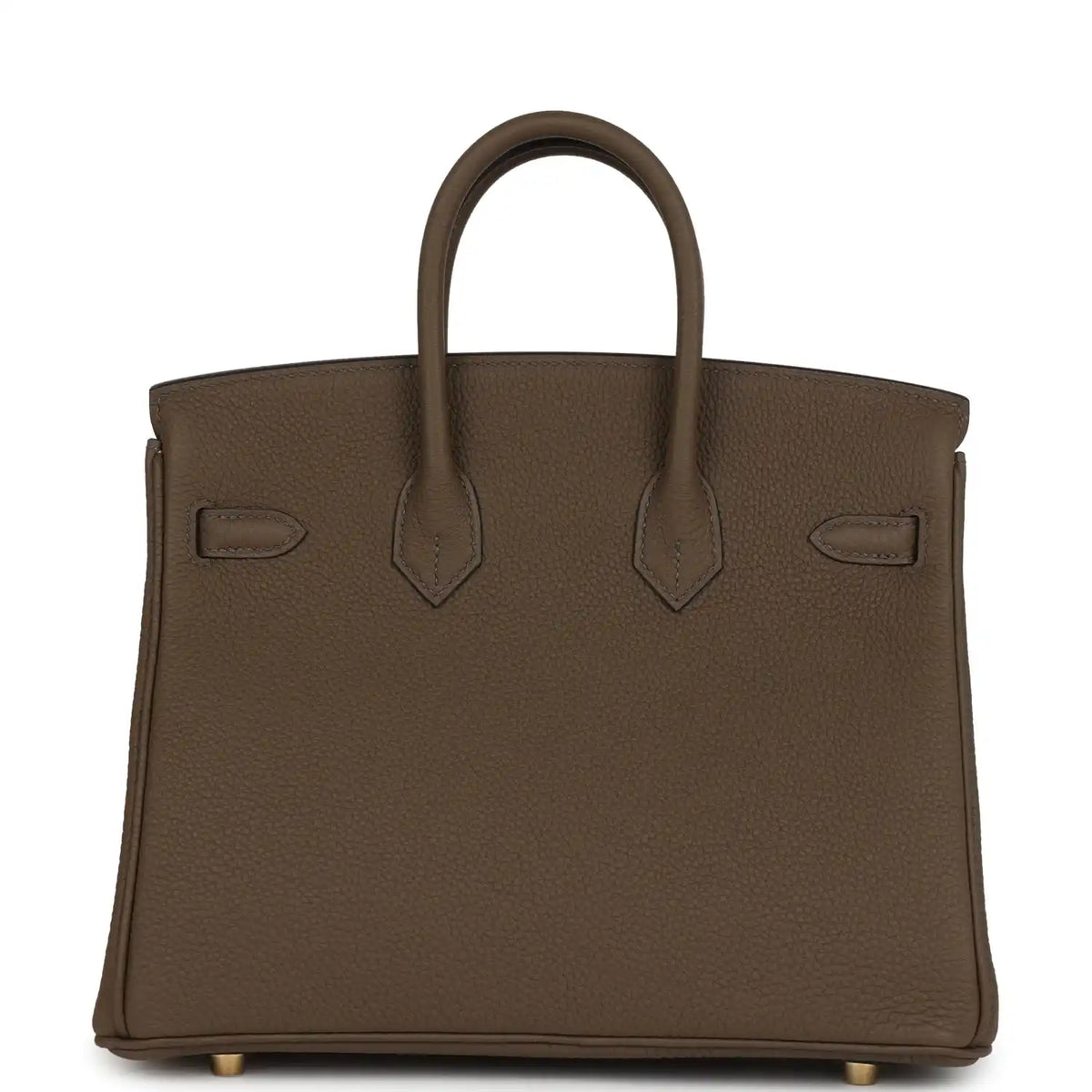 Hermes Birkin 25 handbag back view with panel detailing and round feet