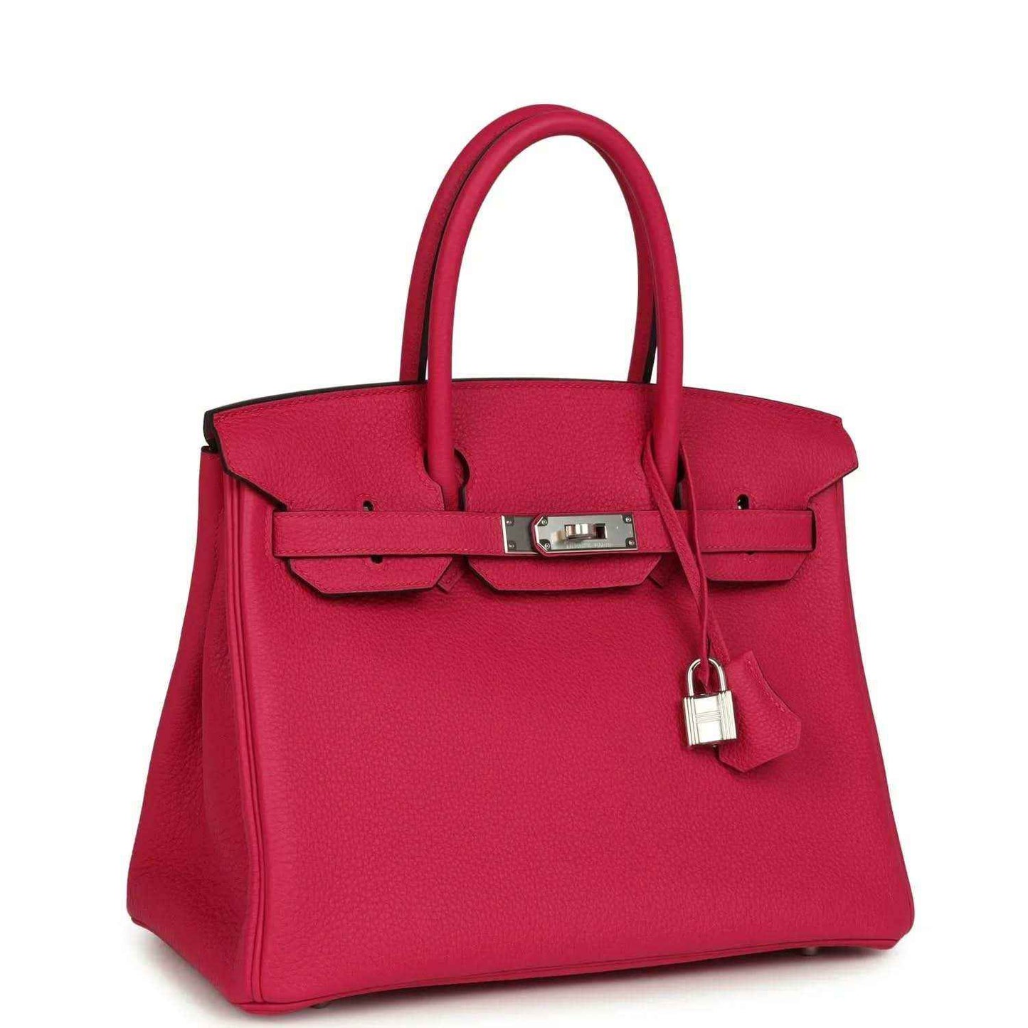 Hermes Birkin 30 leather handbag, rose pink, top handles and front lock hardware