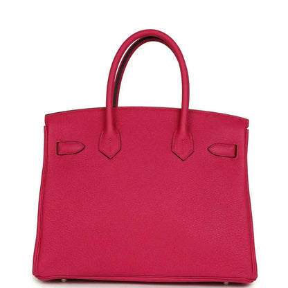 Hermes Birkin 30 leather handbag, rose pink, front panel with top handles