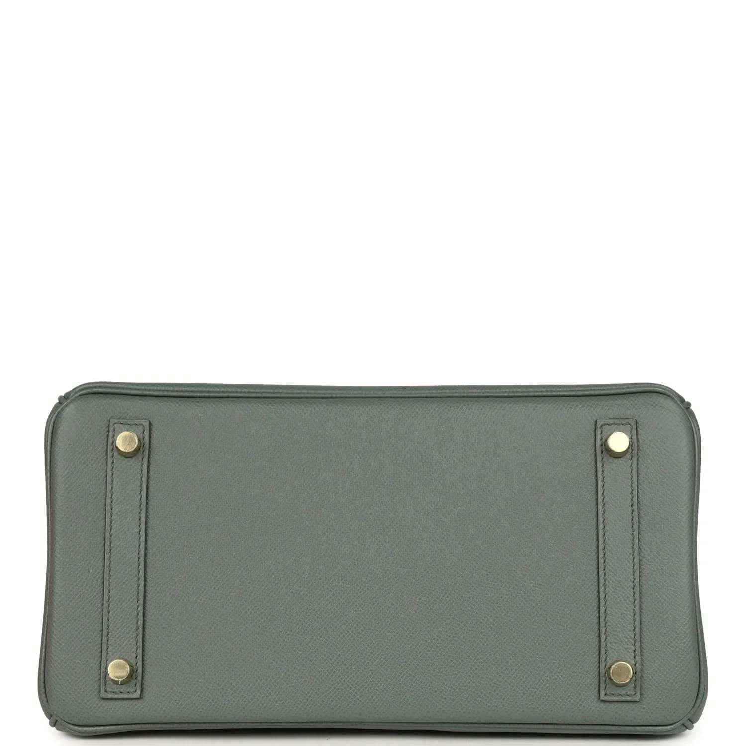 Hermes Birkin 30 handbag base panel in green Epsom leather with four metal studs