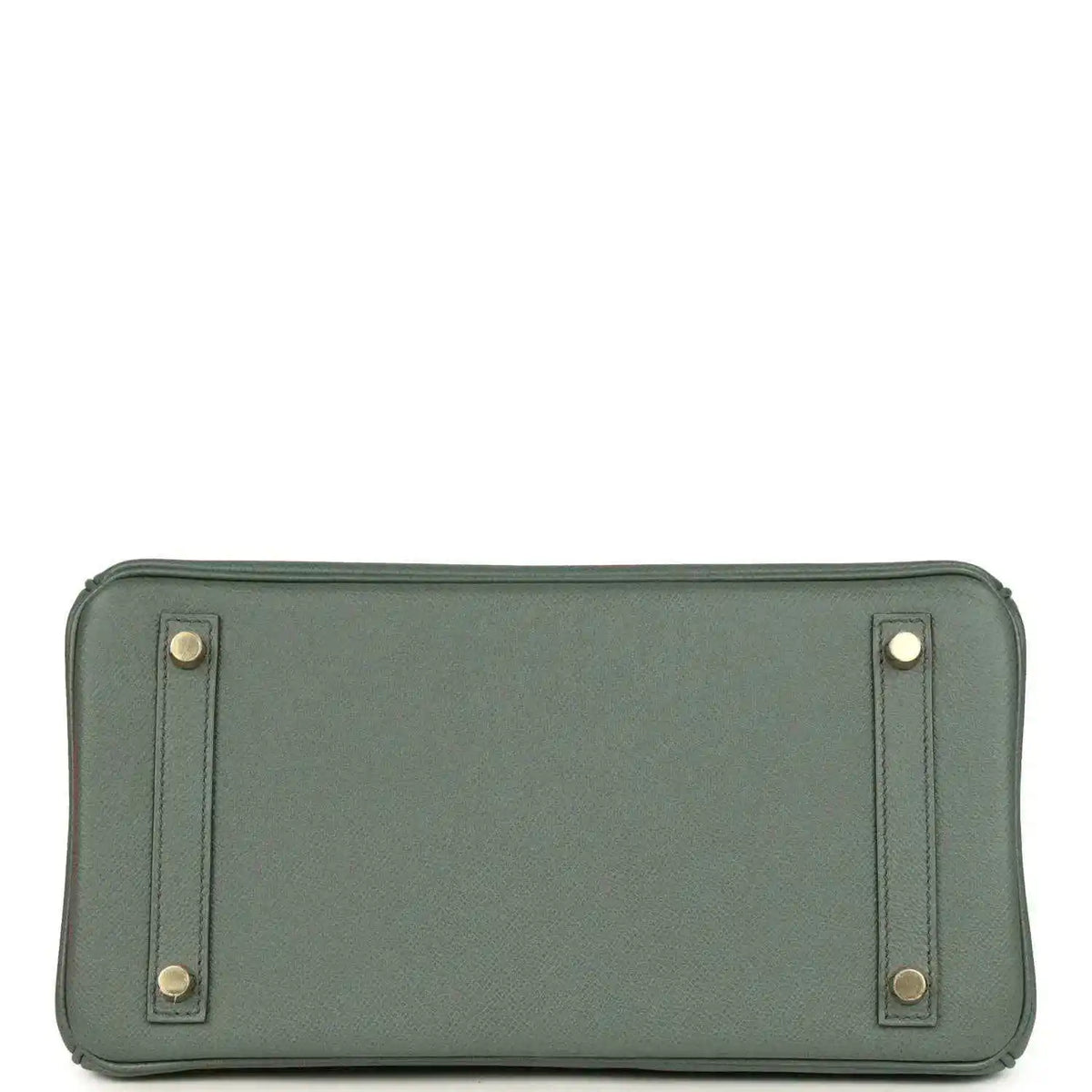 Hermes Birkin 30 handbag base panel in green Epsom leather with four metal studs