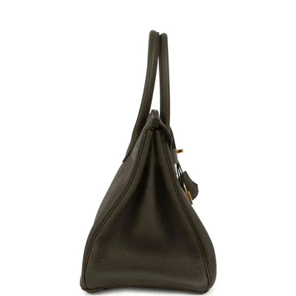 Birkin 30 handbag, textured Togo leather, eucalyptus green, top handles and sides