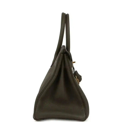 Birkin 30 handbag, textured Togo leather, eucalyptus green, top handles and sides