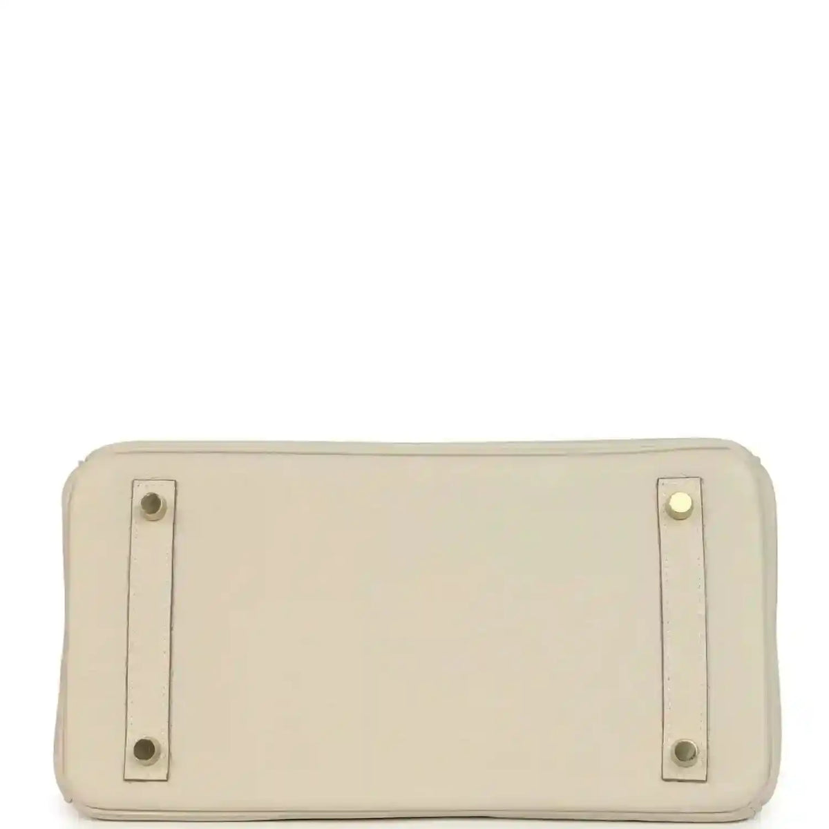 Hermes Birkin 30 handbag interior back wall in light cream leather with snap tabs