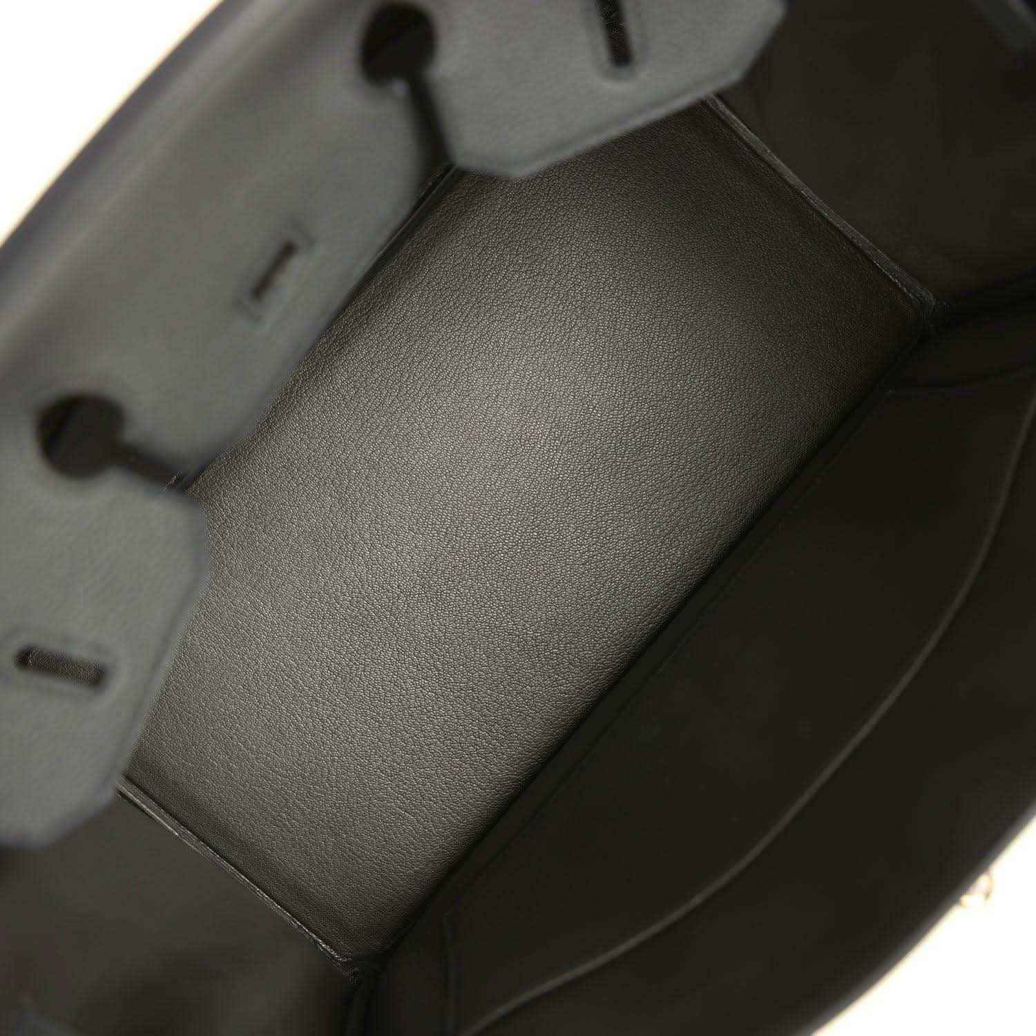 Birkin 35 leather handbag interior lining with smooth panels