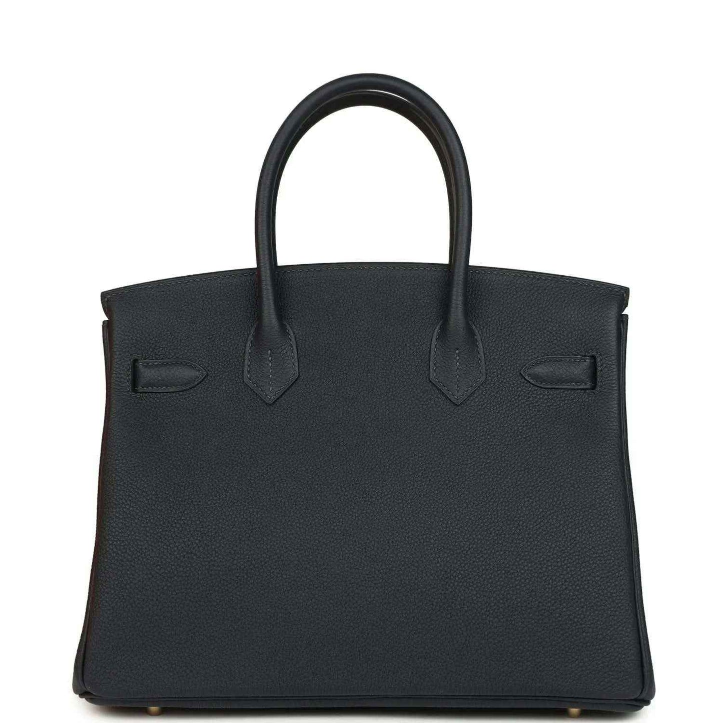 Hermes Birkin 30 leather handbag front view with flap and turn-lock details