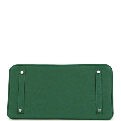 Green leather handbag base with corner straps and silver snap fasteners