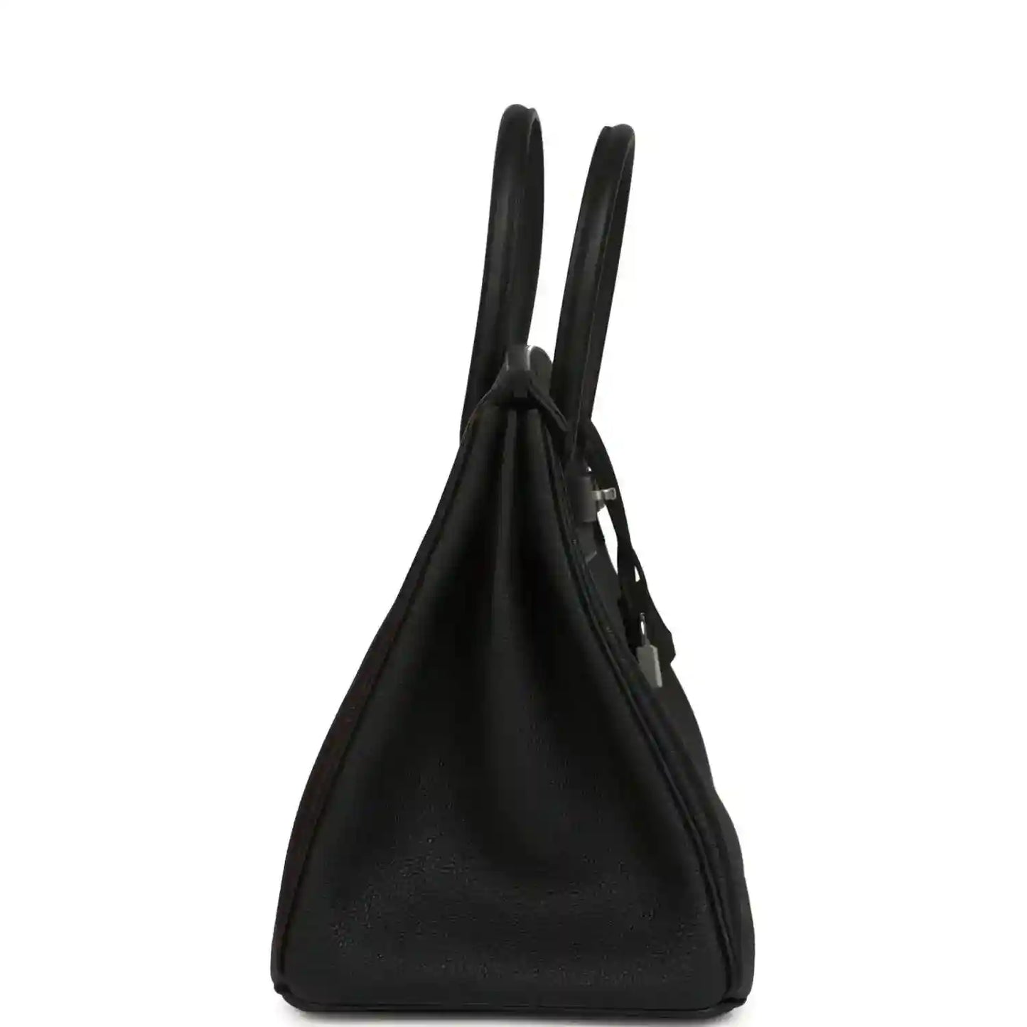 Black Togo leather Birkin 35 bag with two top handles, side profile