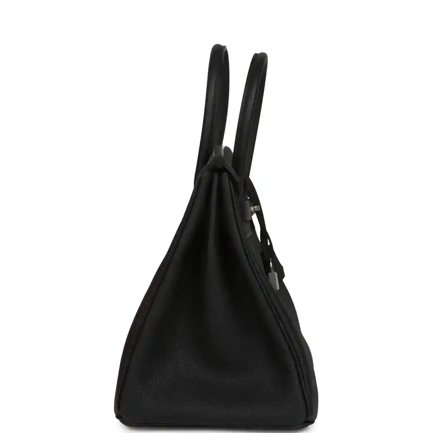 Black Togo leather Birkin 35 bag with two top handles, side profile