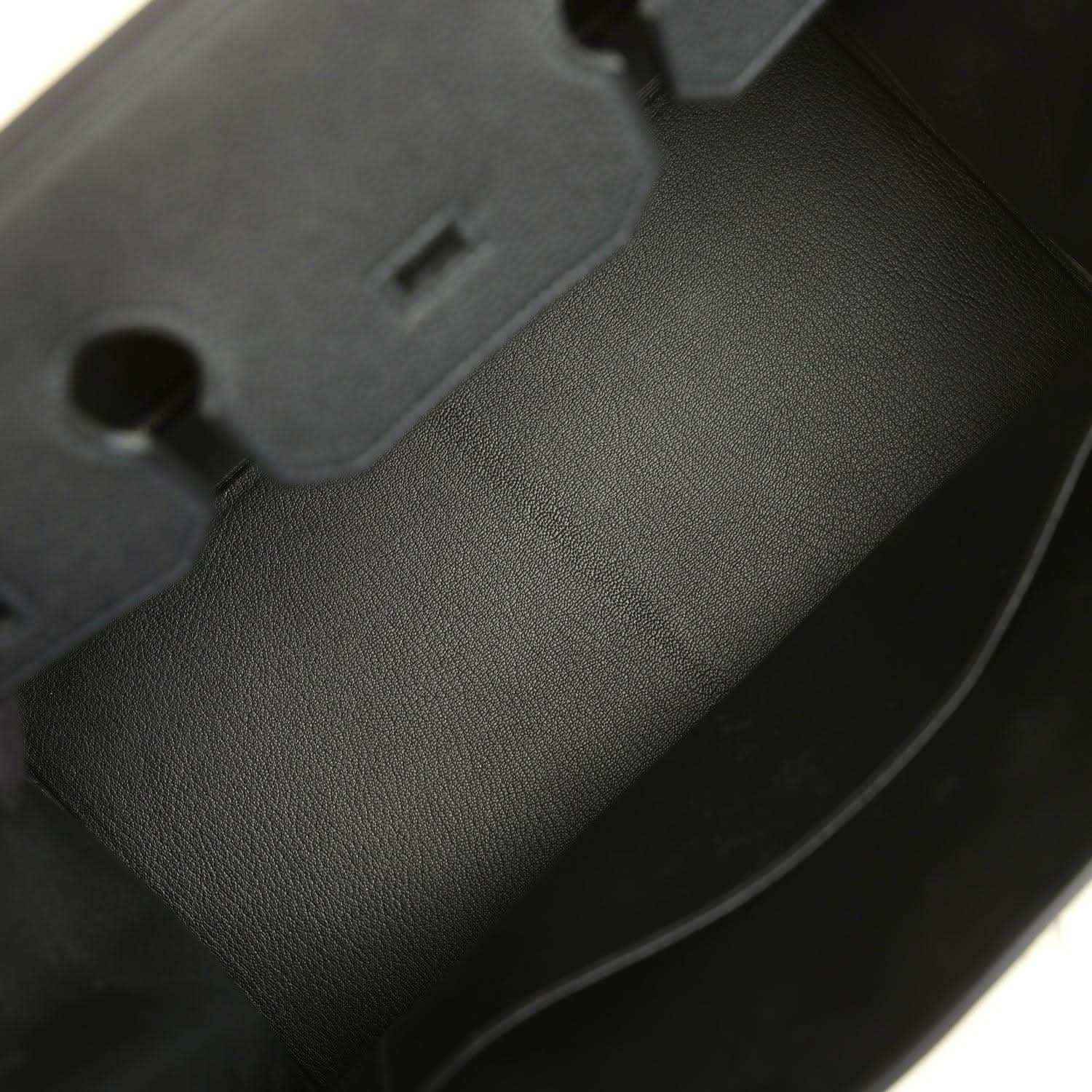 Black Togo leather Birkin 35 bag close-up of textured surface and edge