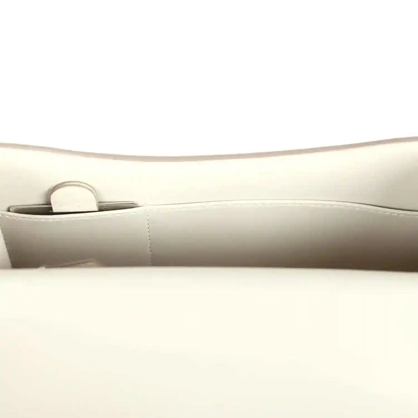 Hermes Constance handbag in cream leather with top flap and strap loop, metal hardware