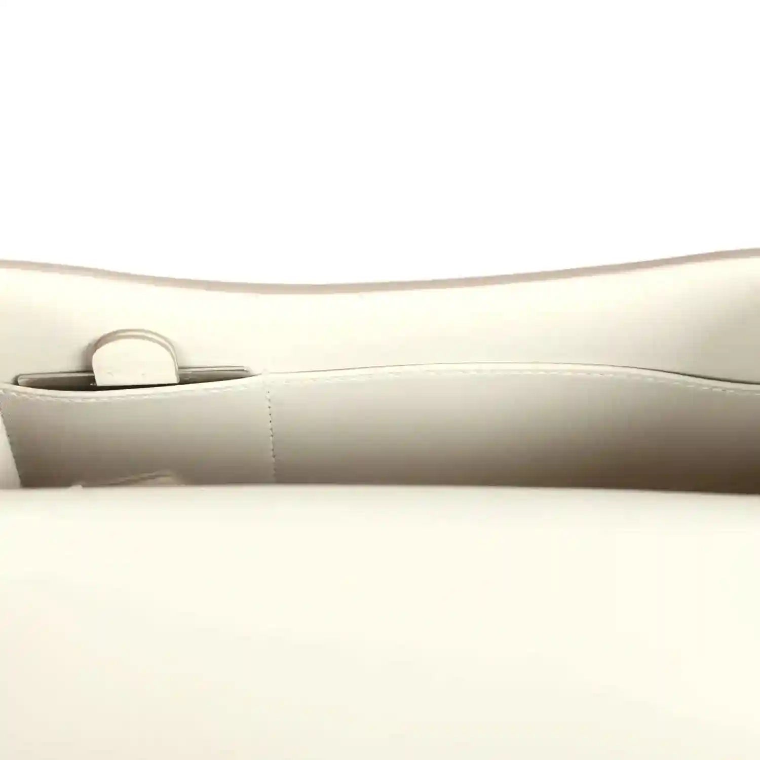 Hermes Constance handbag in cream leather with top flap and strap loop, metal hardware