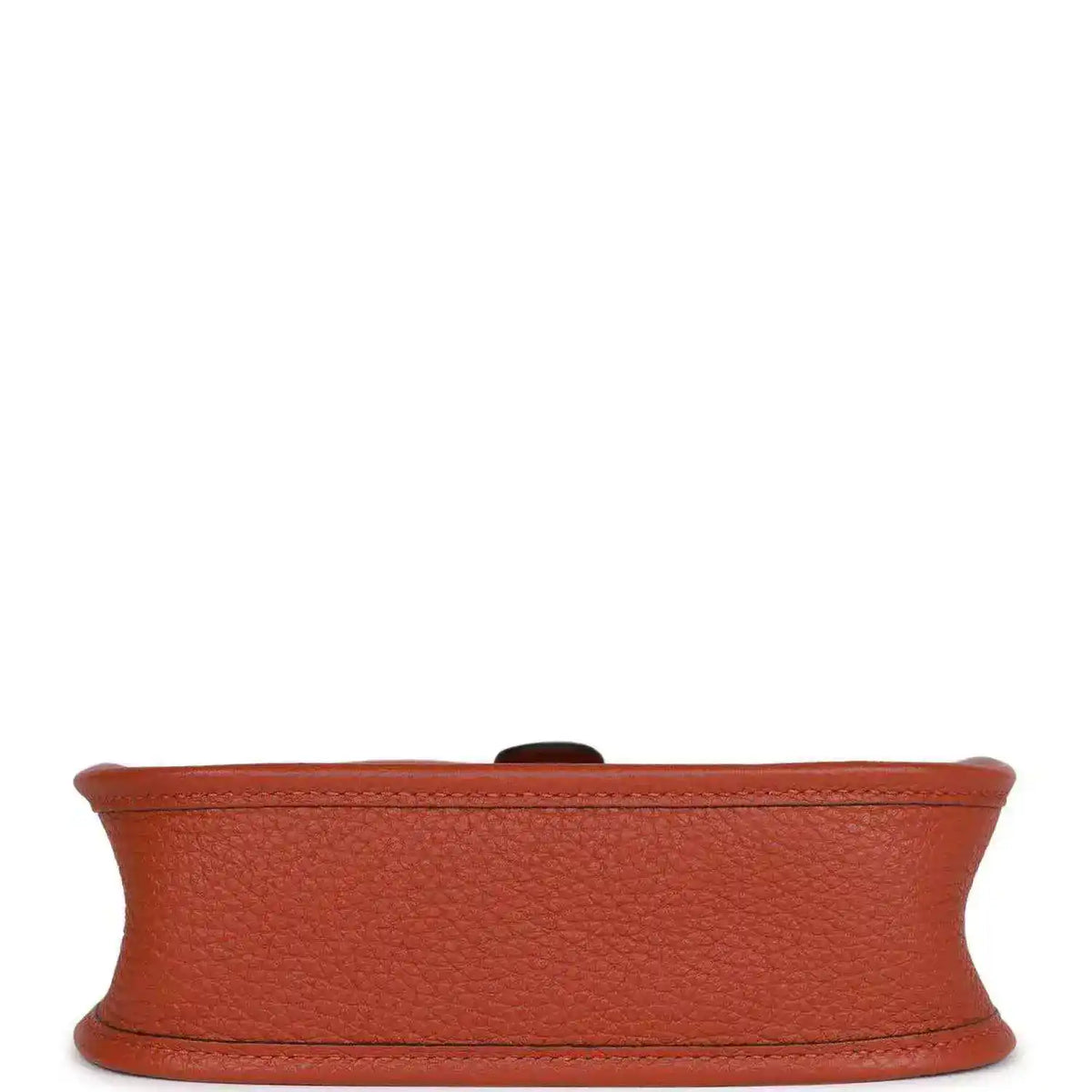 Hermes Evelyne TPM bag in dark copper textured leather, bottom band view