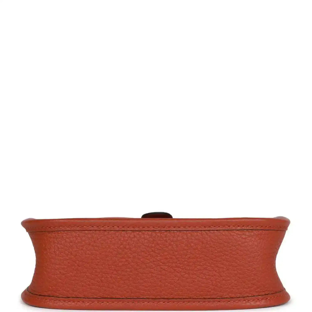 Hermes Evelyne TPM bag in dark copper textured leather, bottom band view