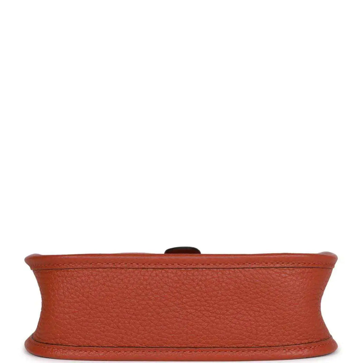 Hermes Evelyne TPM bag in dark copper textured leather, bottom band view