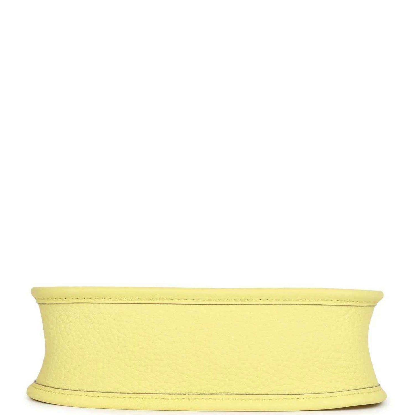 Lemon-yellow leather shoulder bag base with stitched edge