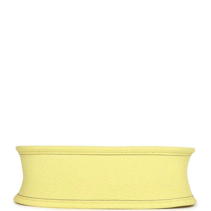 Lemon-yellow leather shoulder bag base with stitched edge