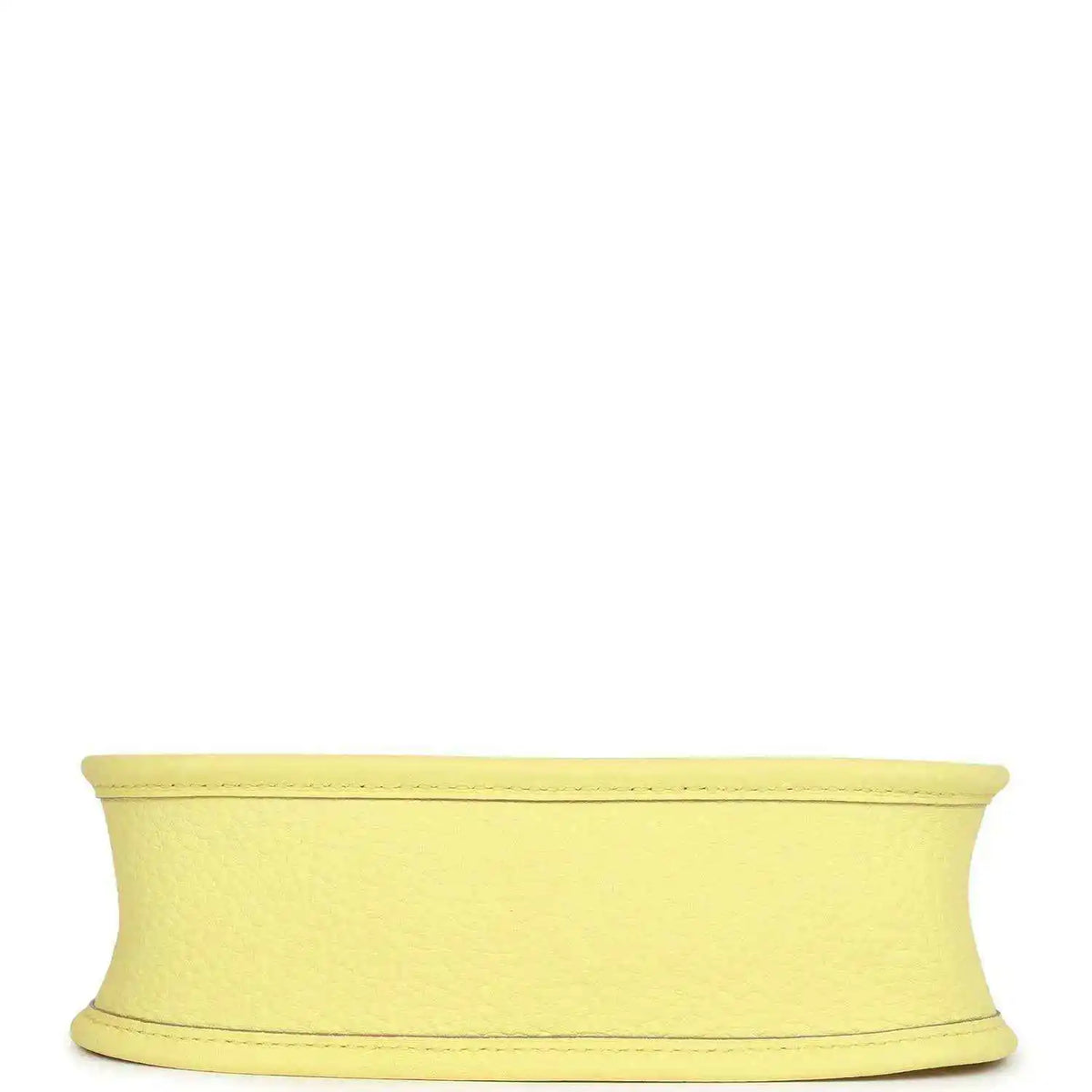 Lemon-yellow leather shoulder bag base with stitched edge