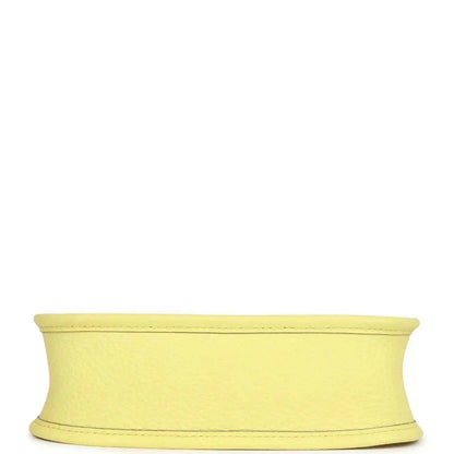 Lemon-yellow leather shoulder bag base with stitched edge