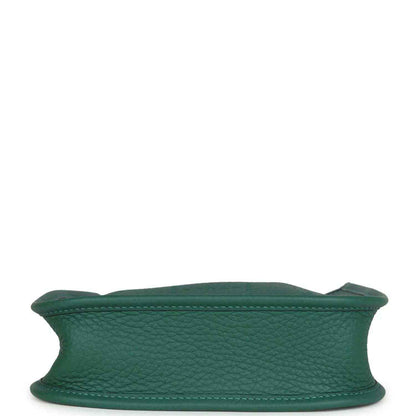 Green textured leather Evelyne TPM mini shoulder bag bottom side seam view