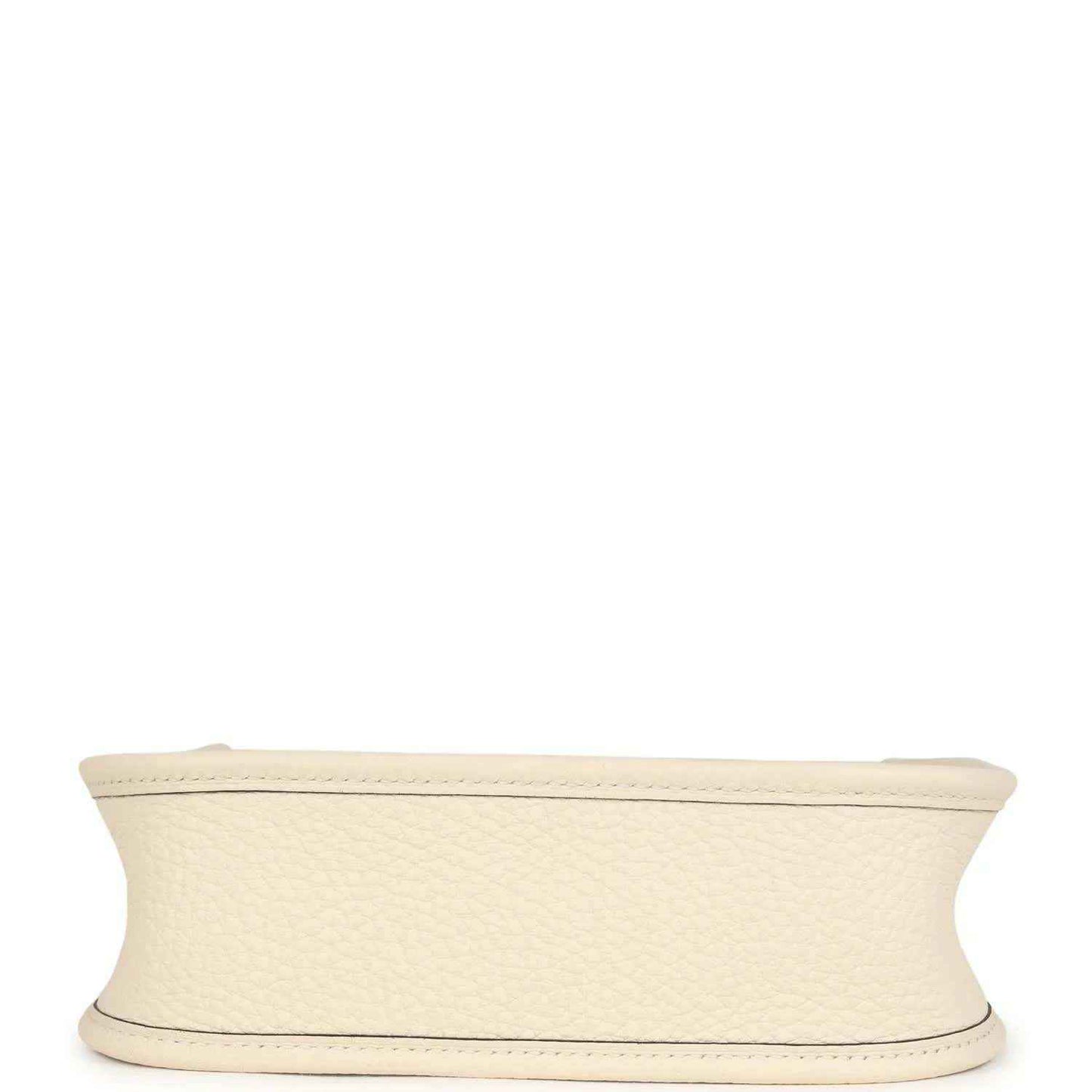 Cream textured leather bag base with smooth trim edge