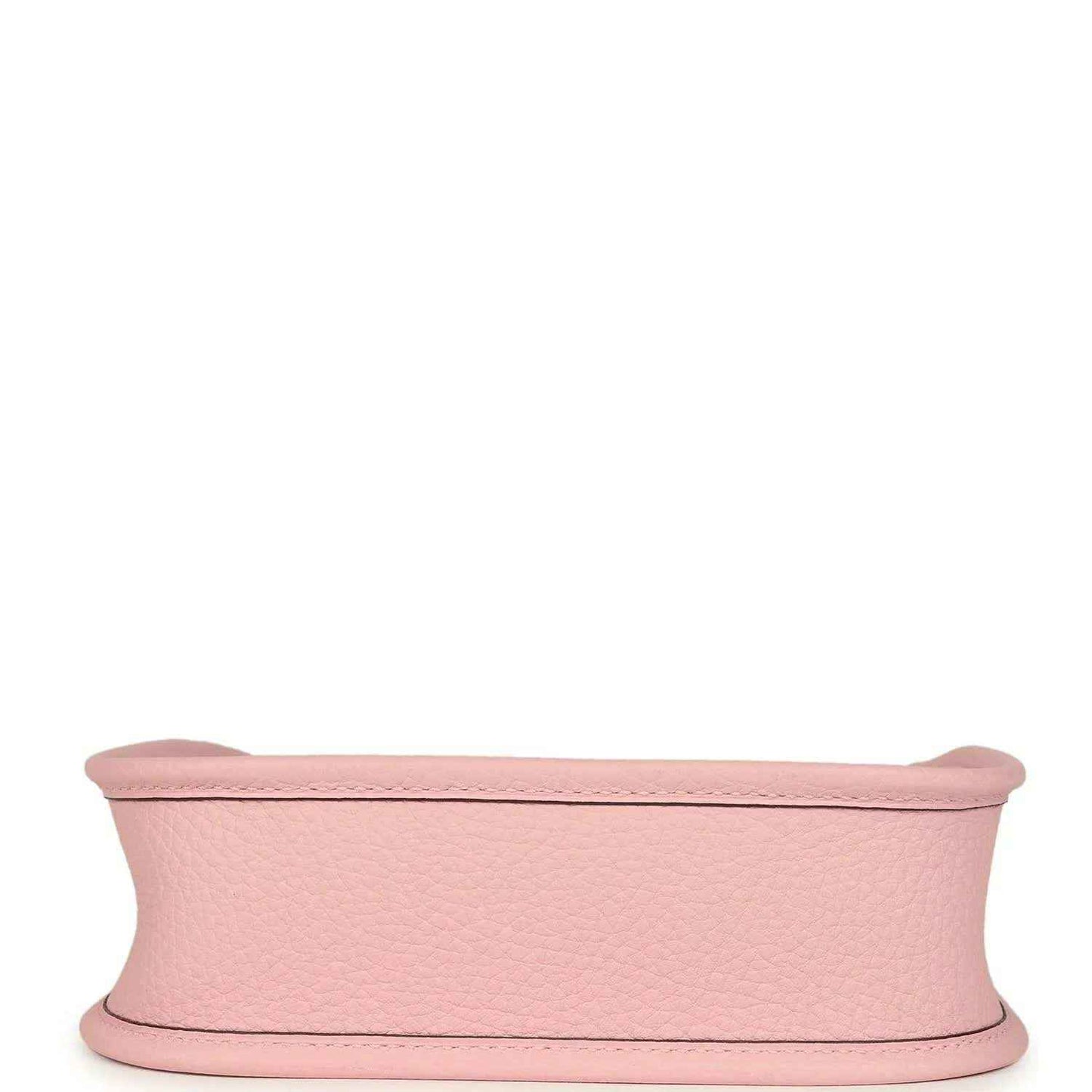 Rose pink leather Evelyne TPM bag bottom band view