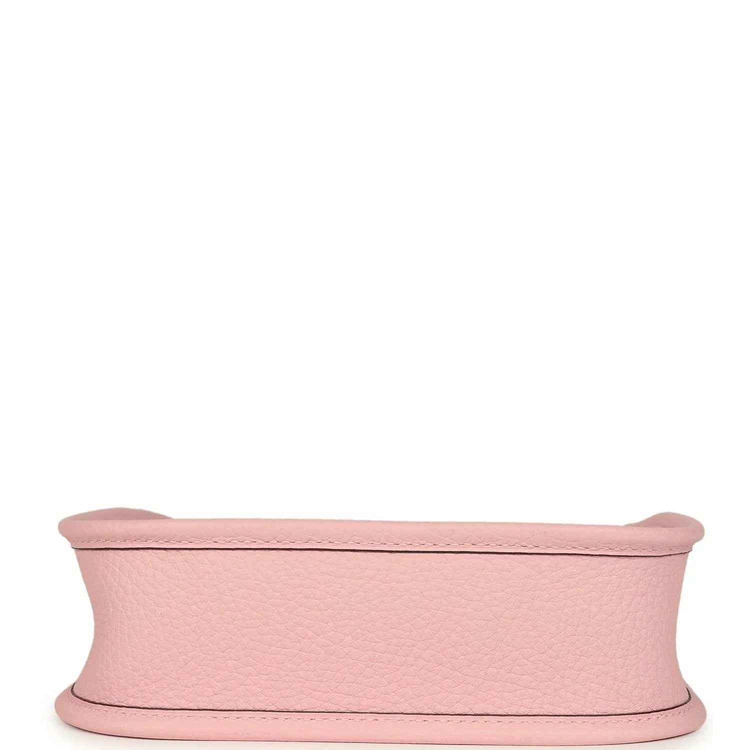 Rose pink leather Evelyne TPM bag bottom band view