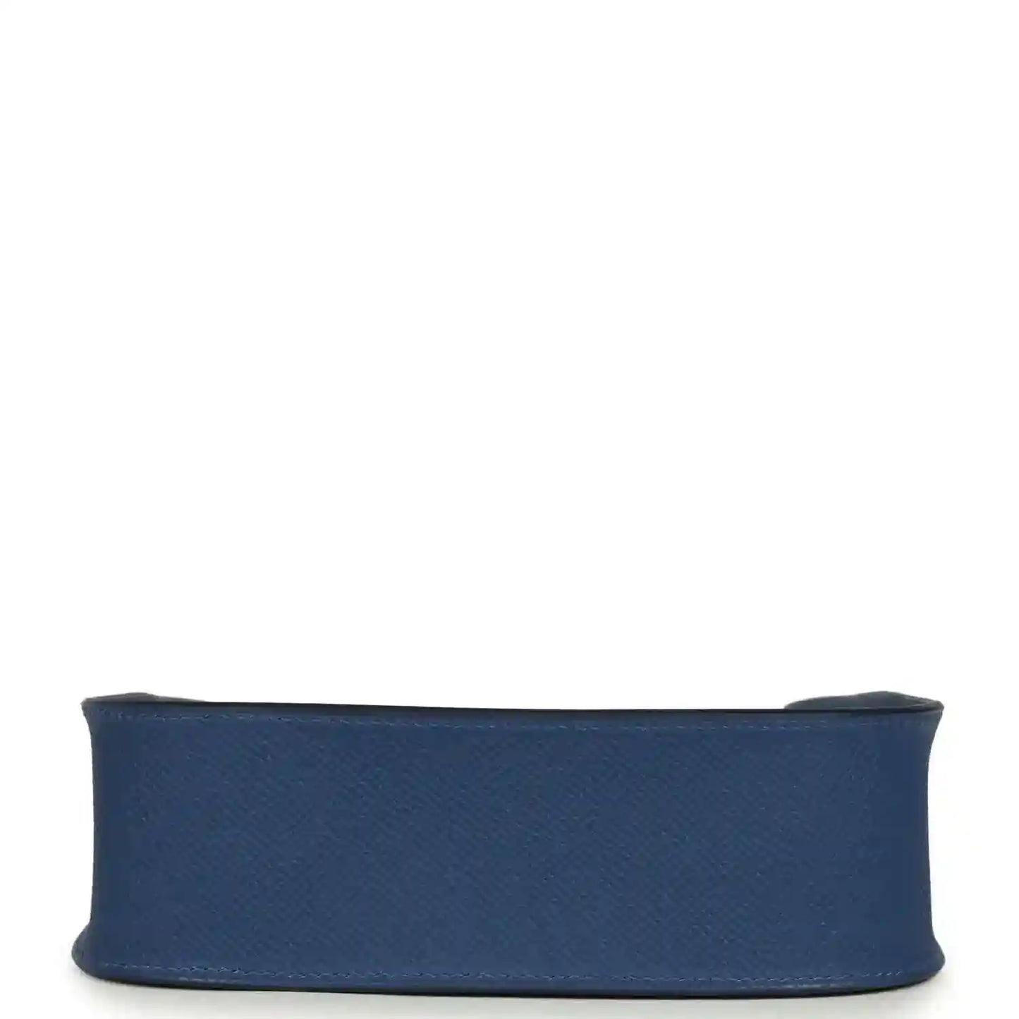 Evelyne Sellier TPM bag in blue textured leather, bottom edge view