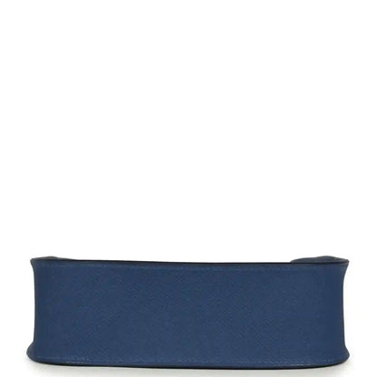 Evelyne Sellier TPM bag in blue textured leather, bottom edge view