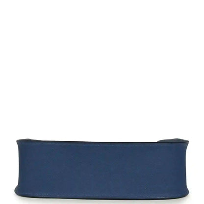 Evelyne Sellier TPM bag in blue textured leather, bottom edge view