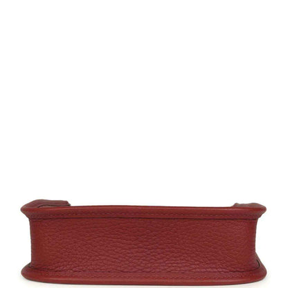 Red textured leather small bag base with stitched rim detail
