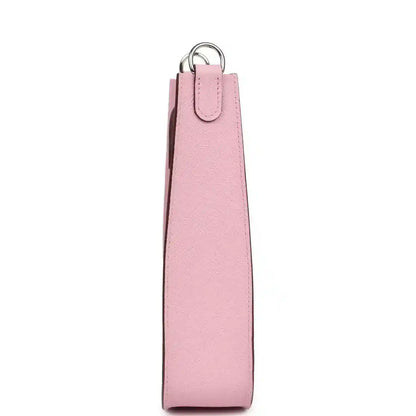 Mauve Evelyne Sellier TPM bag with slim vertical side view and top metal loop