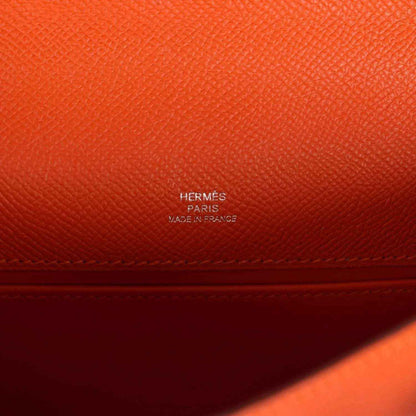 Orange Epsom leather interior stamp: HERMES PARIS MADE IN FRANCE