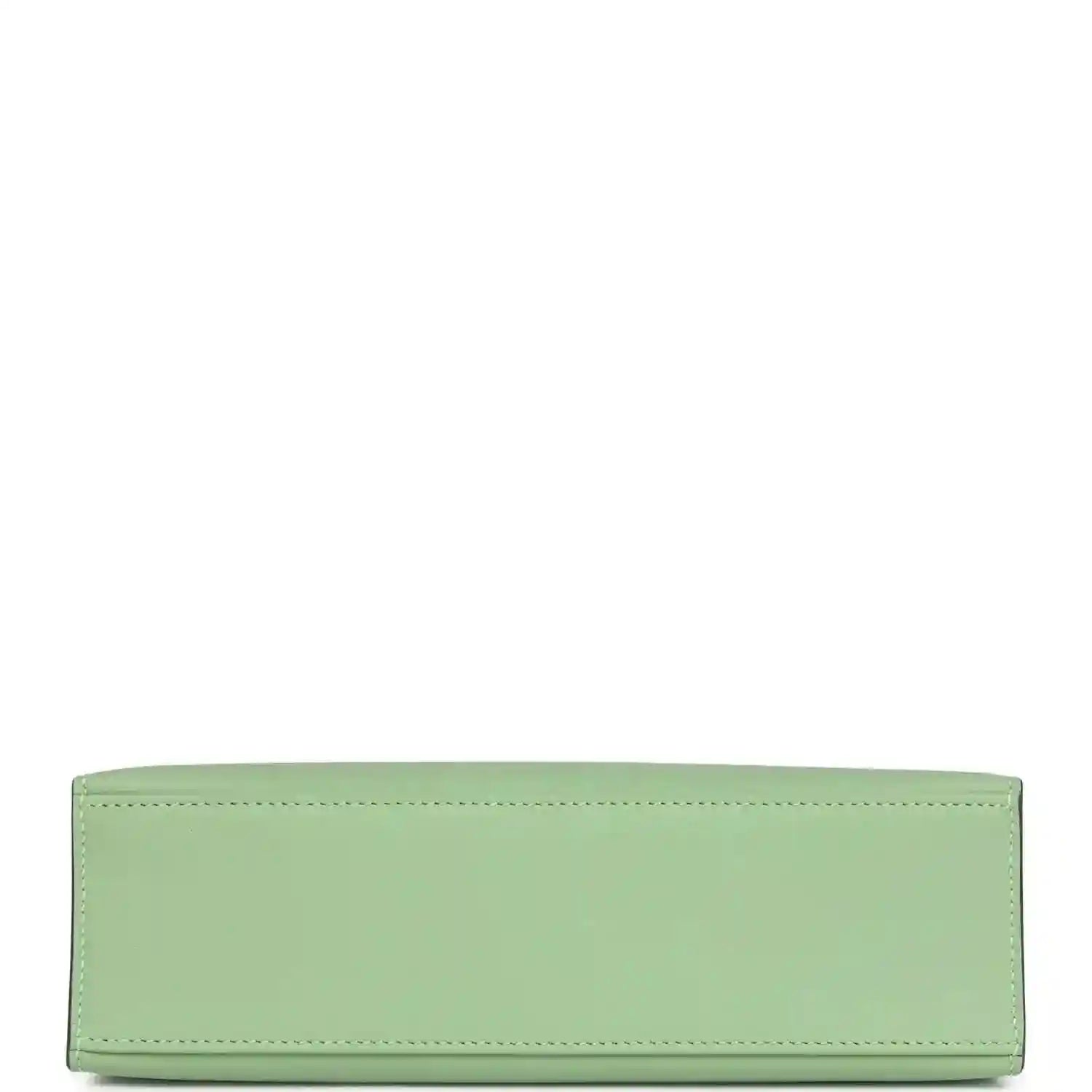 Hermes Kelly pochette base, light green leather with contrast edge stitching
