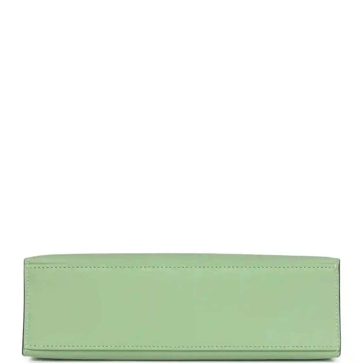 Hermes Kelly pochette base, light green leather with contrast edge stitching