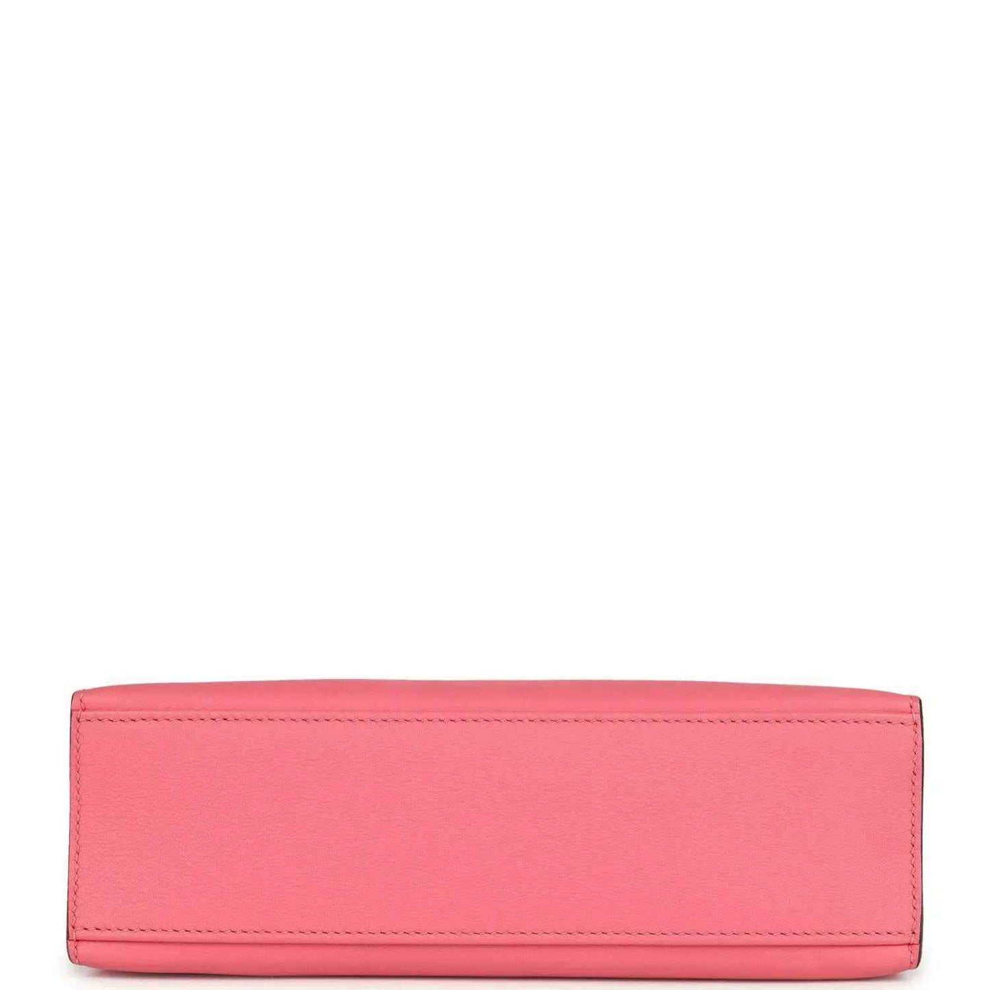 Hermes Kelly pochette bag, rose pink leather exterior panel with neat edge stitching