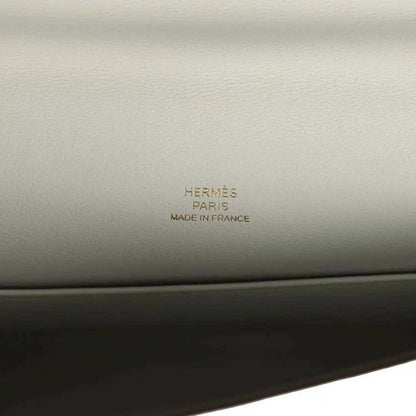 Light gray Swift leather pochette interior with HERMÈS PARIS stamp and made in France