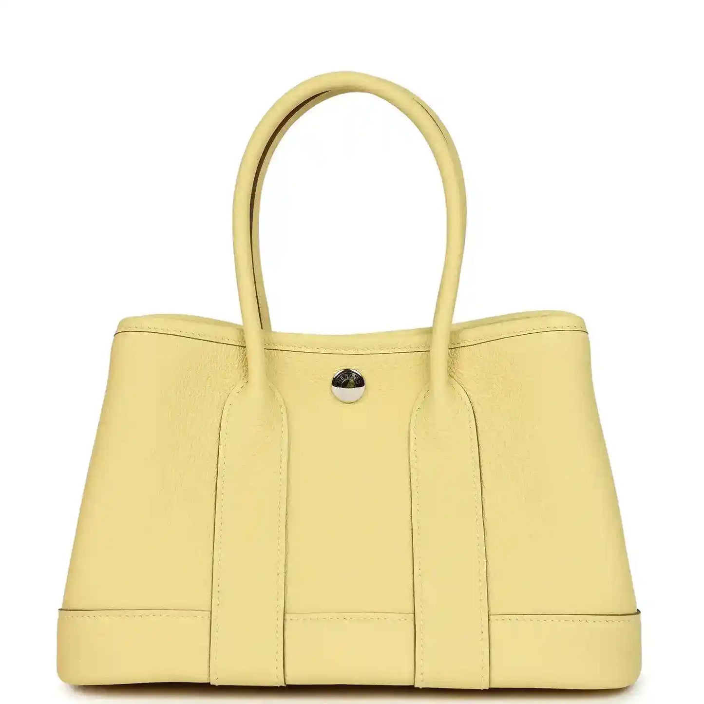 Hermès Garden Party Neo 23 tote bag in yellow Togo leather, top handles and front button