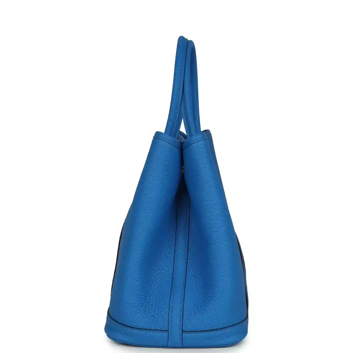 Blue leather Garden Party 30 tote bag with dual shoulder straps and side seams