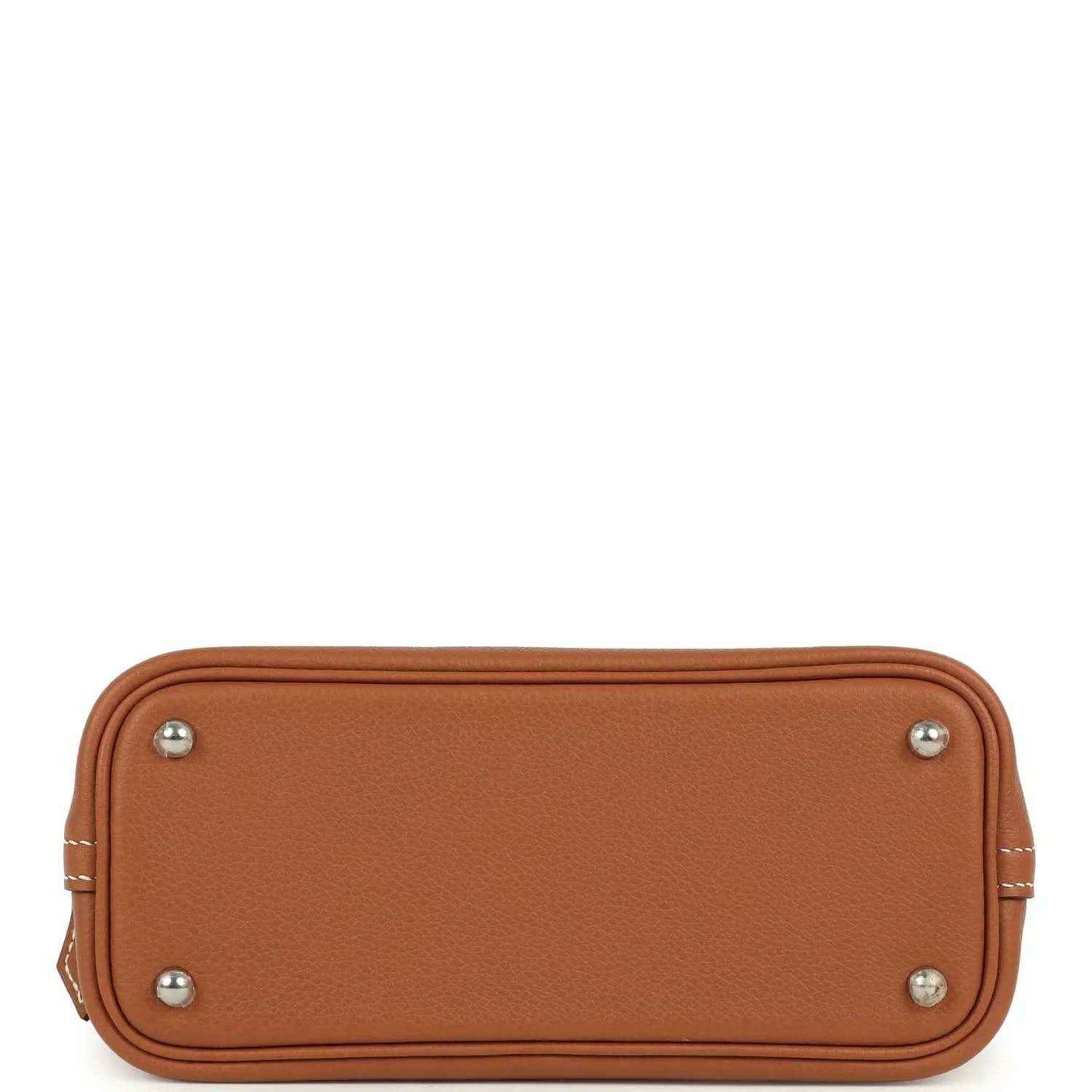 Mini Bolide handbag with brown leather base and four silver feet