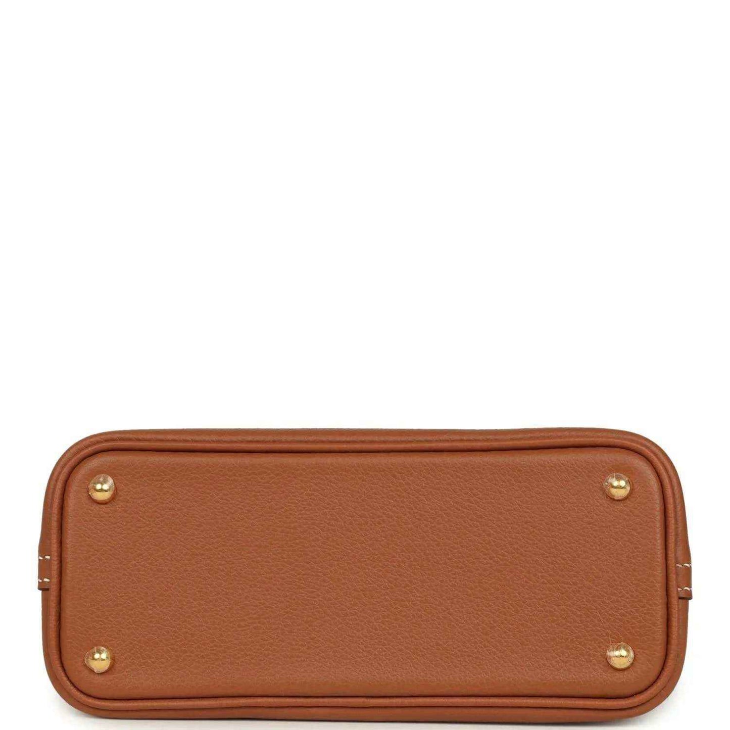 Hermes Bolide mini bag brown leather zip pouch with gold-tone corner studs
