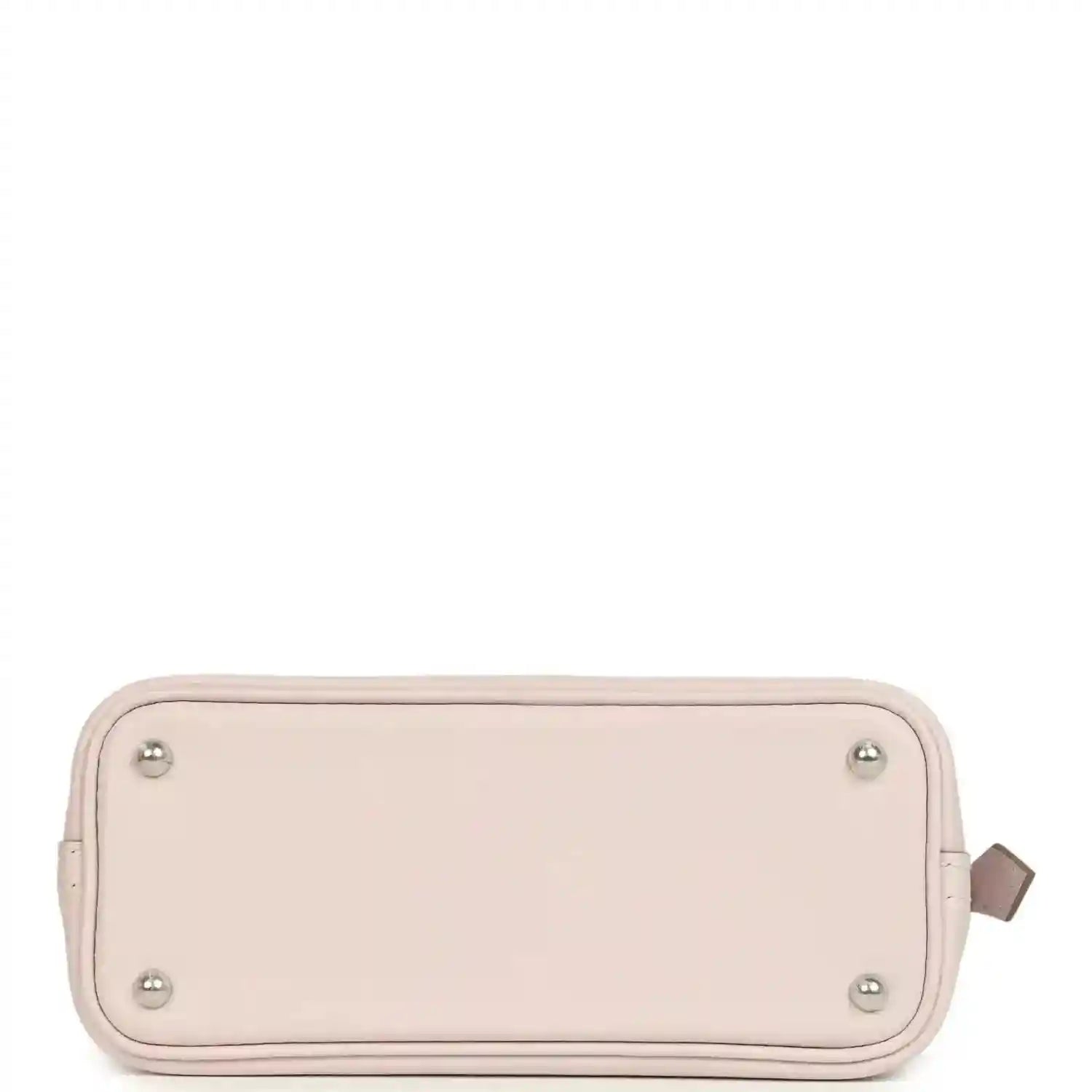 Mauve mini handbag base with metal feet and stitched front panel