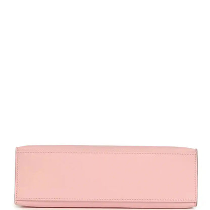 Hermes Kelly pochette bag in rose pink leather back panel