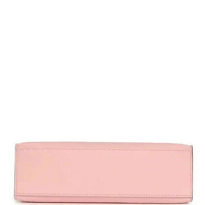Hermes Kelly pochette bag in rose pink leather back panel