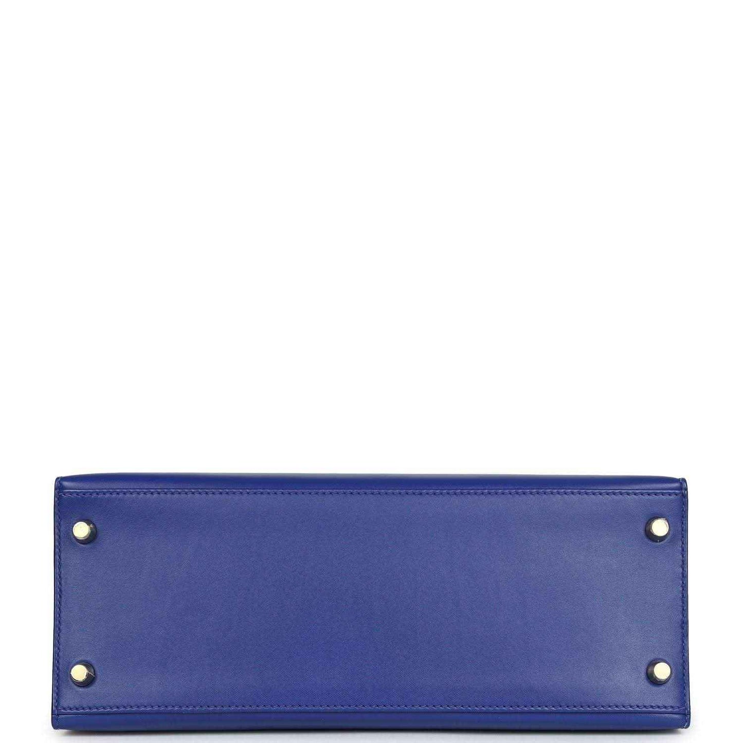 Blue leather handbag base with four corner studs