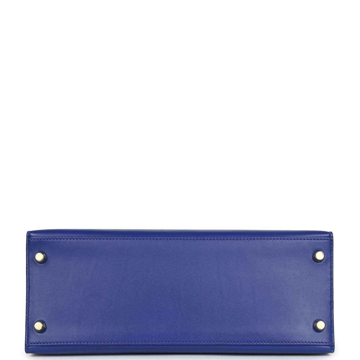 Blue leather handbag base with four corner studs