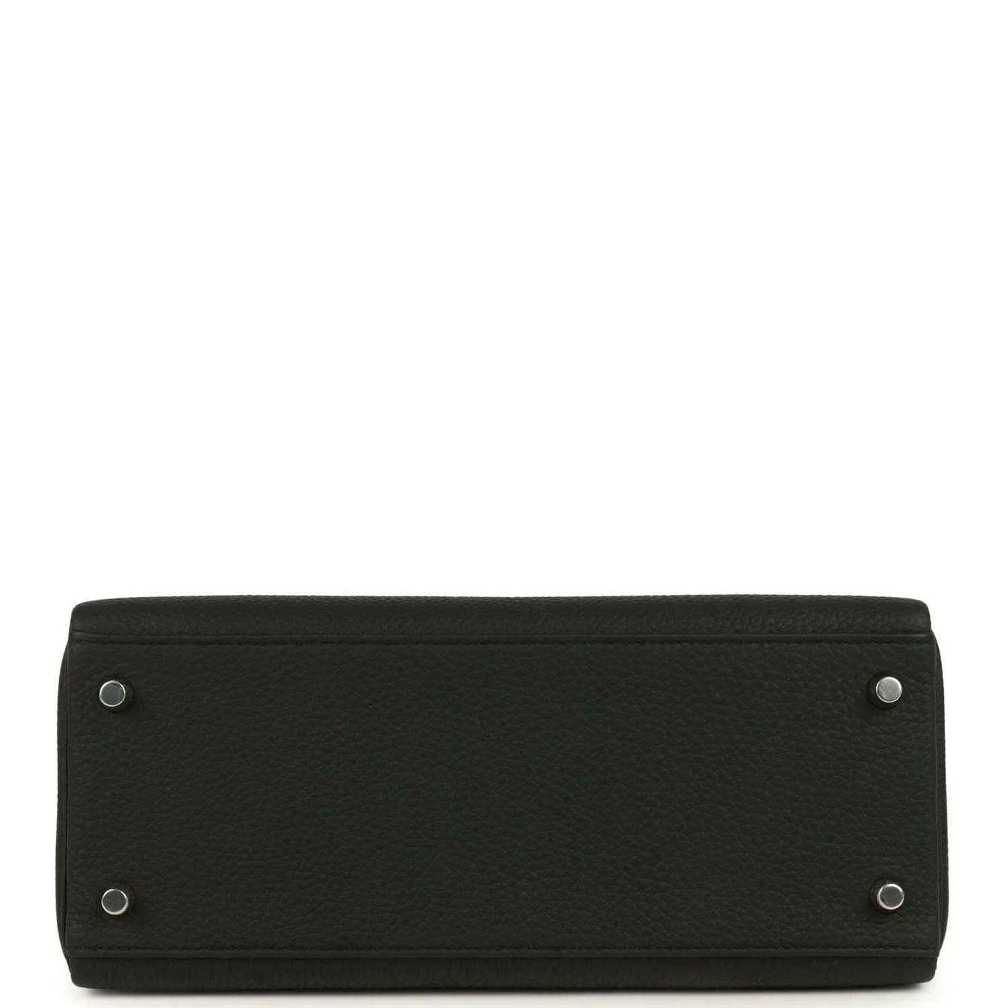 Black Togo leather Kelly bag base with four metal feet