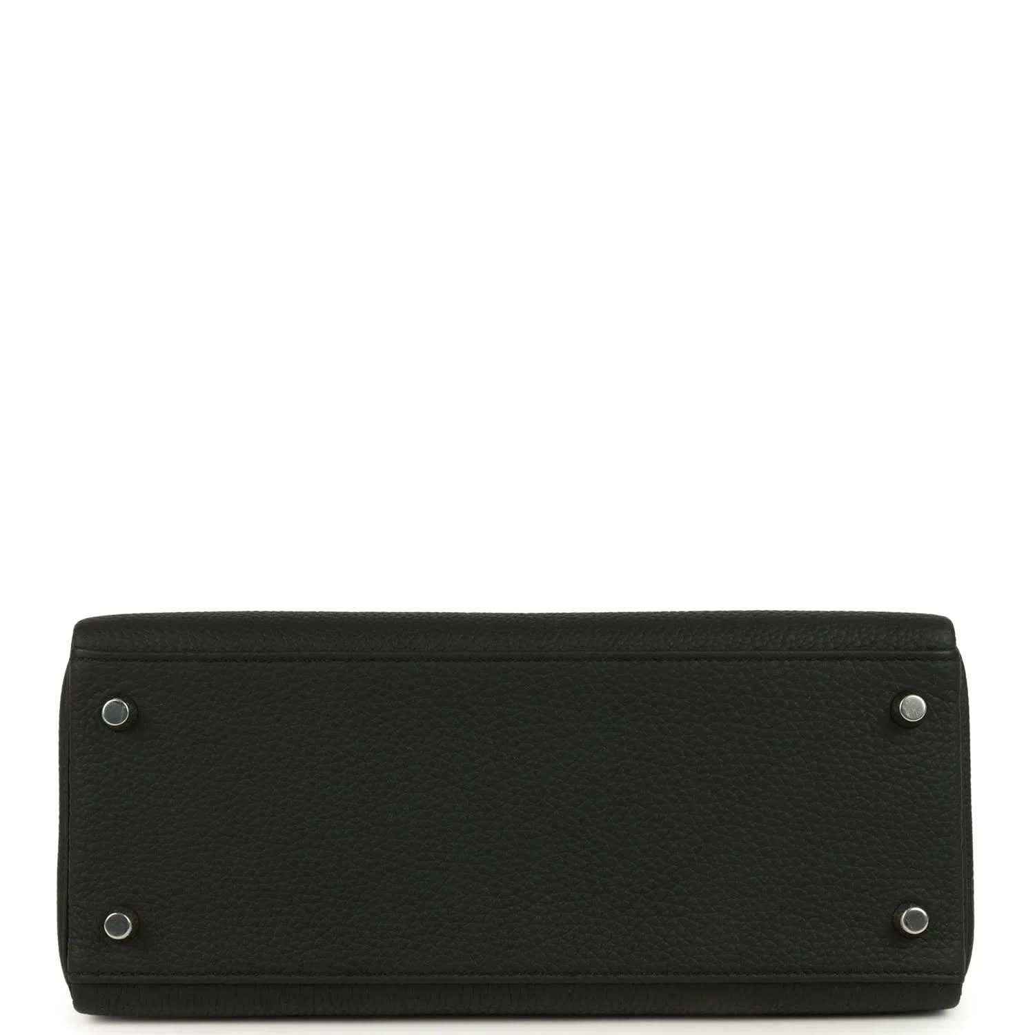 Black Togo leather Kelly bag base with four metal feet